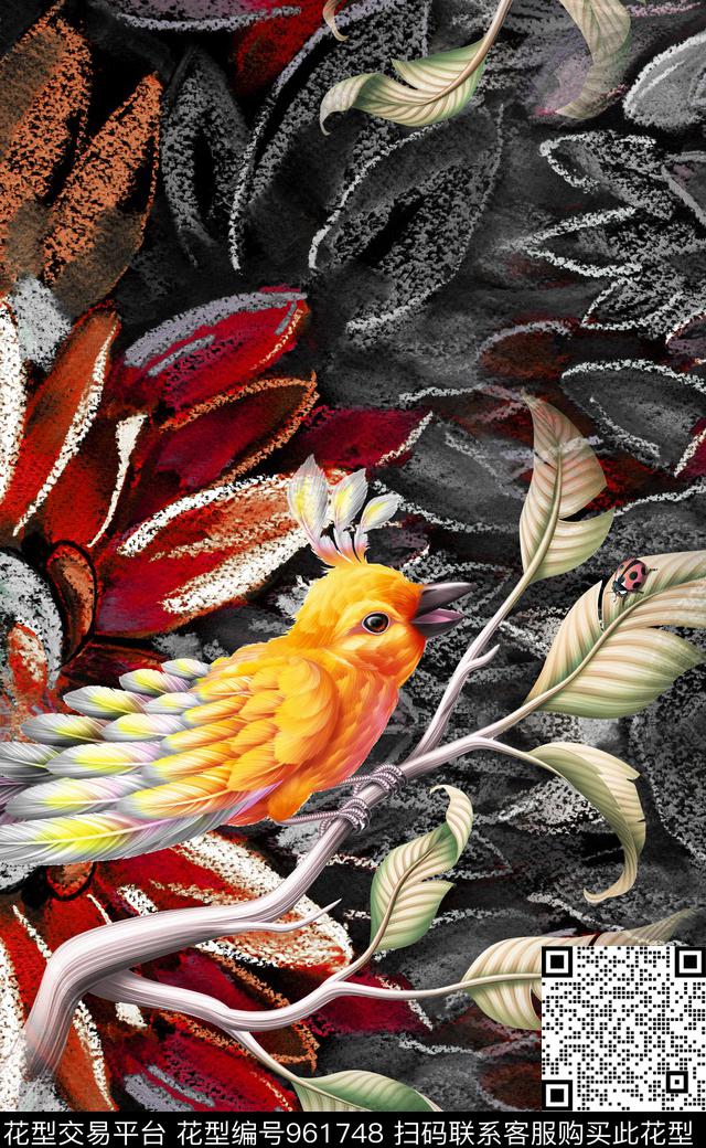 鸟数码华亿平台定位花数码印花华亿平台下载（图片编号: 961748） - 瓦栏（Walan）