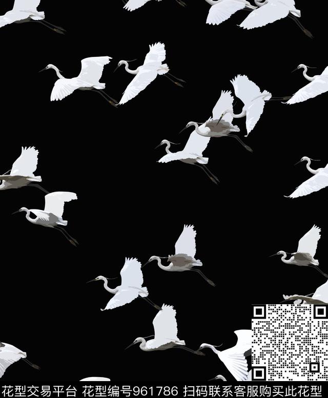 鸟大牌风鸟/昆虫数码印花华亿平台下载（图片编号: 961786） - 瓦栏（Walan）