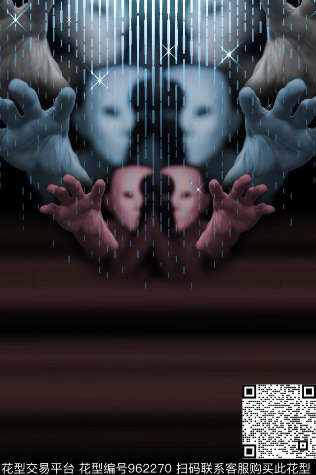 趣味男装抽象数码印花华亿平台下载（图片编号: 962270） - 瓦栏（Walan）