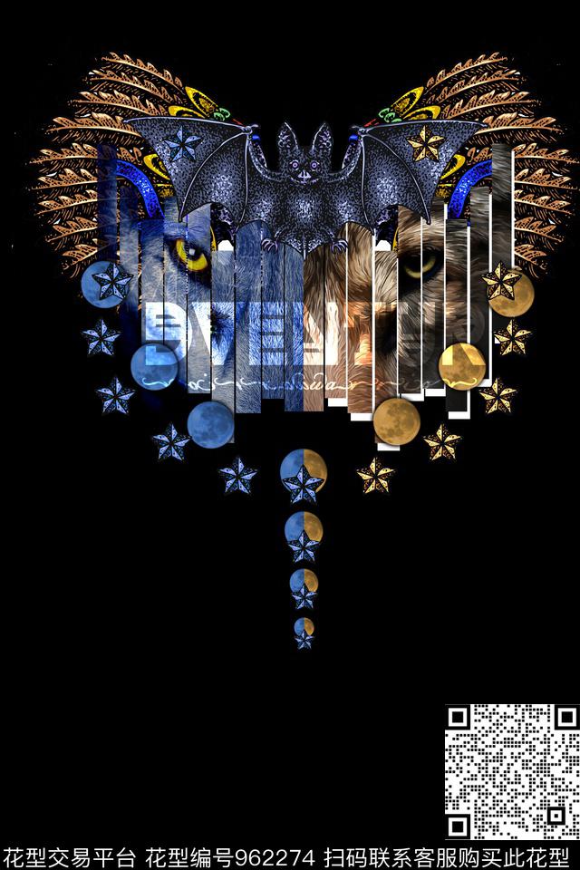 趣味男装抽象数码印花华亿平台下载（图片编号: 962274） - 瓦栏（Walan）