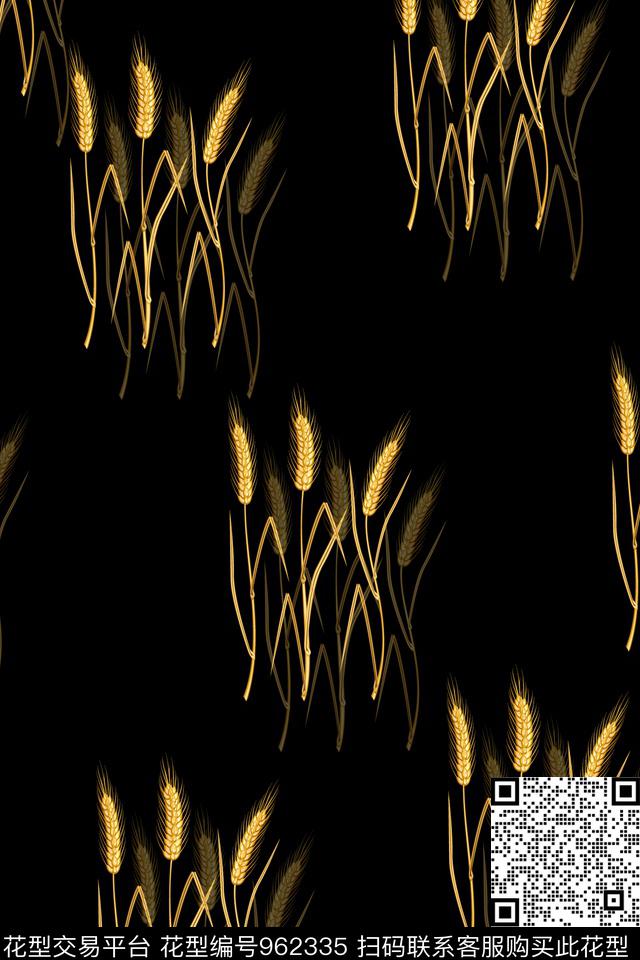 植物麦穗富贵花数码印花华亿平台下载（图片编号: 962335） - 瓦栏（Walan）