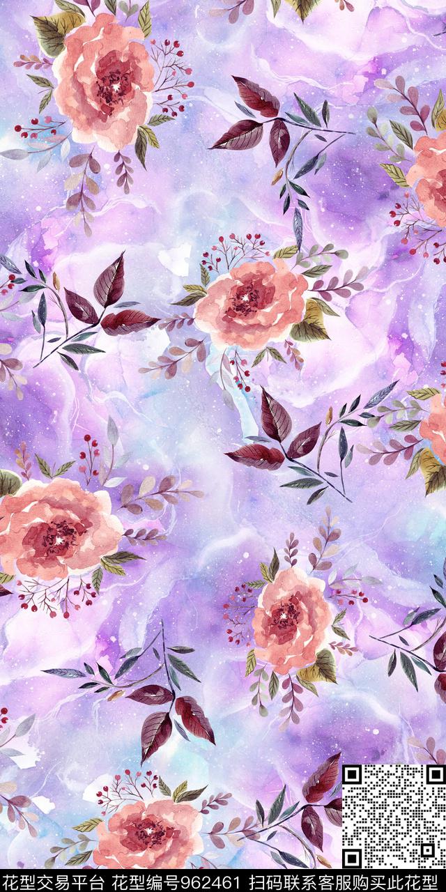 小碎花花卉满版散花数码印花华亿平台下载（图片编号: 962461） - 瓦栏（Walan）