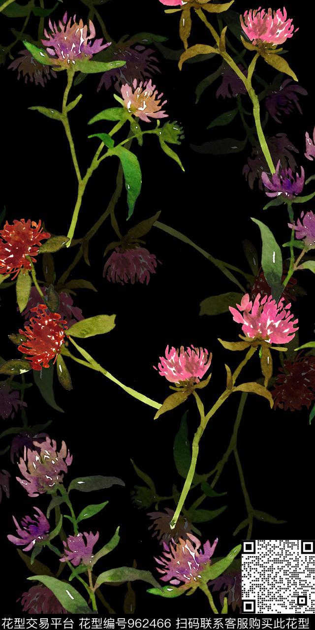小碎花花卉满版散花数码印花华亿平台下载（图片编号: 962466） - 瓦栏（Walan）