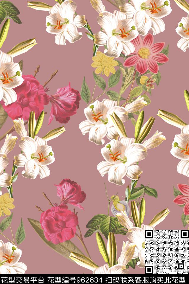 数码华亿平台花卉文艺数码印花华亿平台下载（图片编号: 962634） - 瓦栏（Walan）