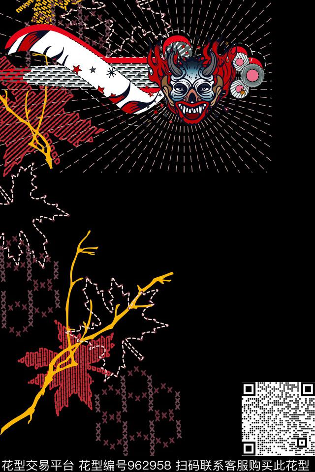 趣味卡通男装数码印花华亿平台下载（图片编号: 962958） - 瓦栏（Walan）