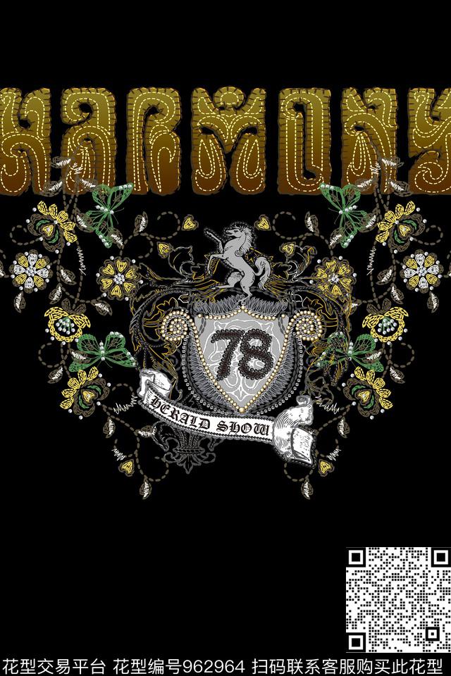 卡通男装花卉数码印花华亿平台下载（图片编号: 962964） - 瓦栏（Walan）