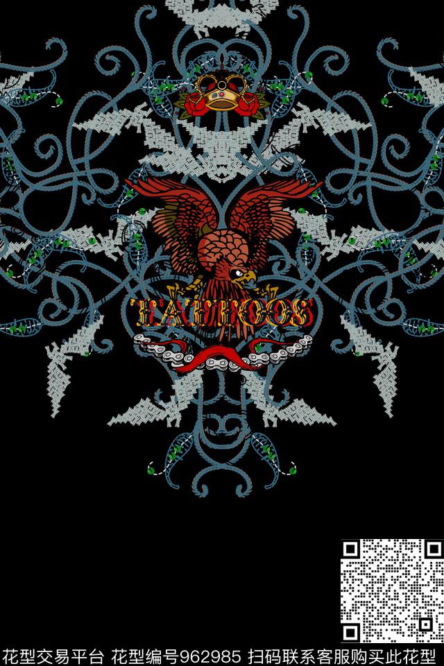 趣味卡通男装数码印花华亿平台下载（图片编号: 962985） - 瓦栏（Walan）