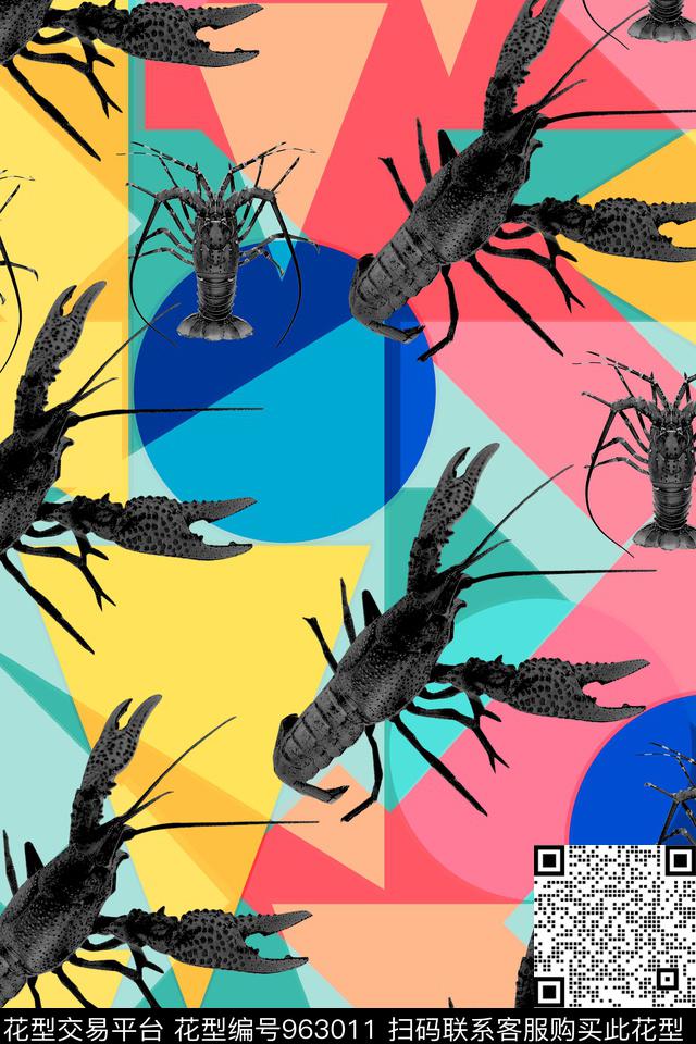 动物几何圆形数码印花华亿平台下载（图片编号: 963011） - 瓦栏（Walan）