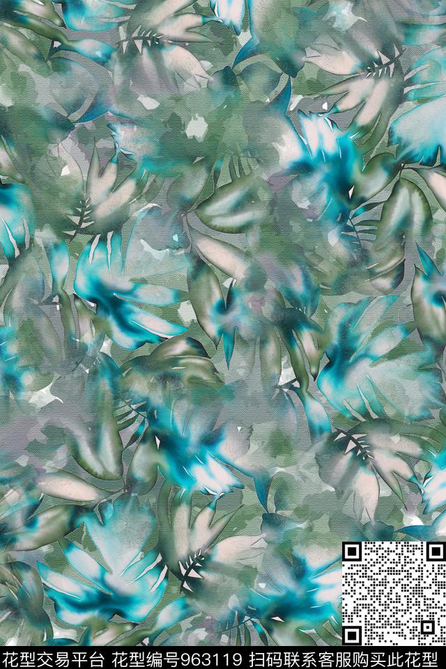 趣味抽象棉麻数码印花华亿平台下载（图片编号: 963119） - 瓦栏（Walan）