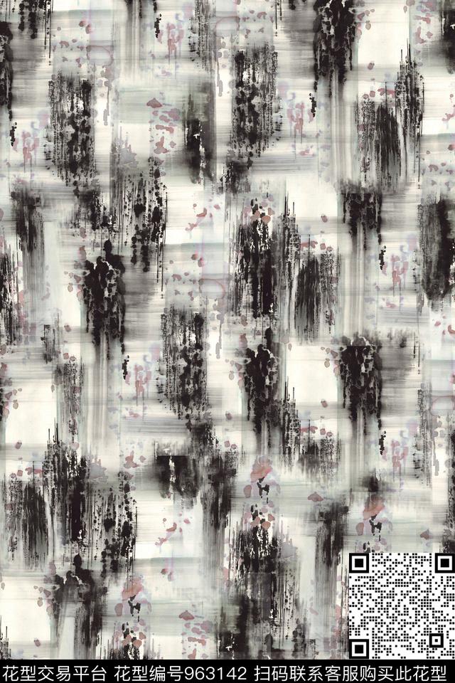 肌理手绘花卉棉麻数码印花华亿平台下载（图片编号: 963142） - 瓦栏（Walan）