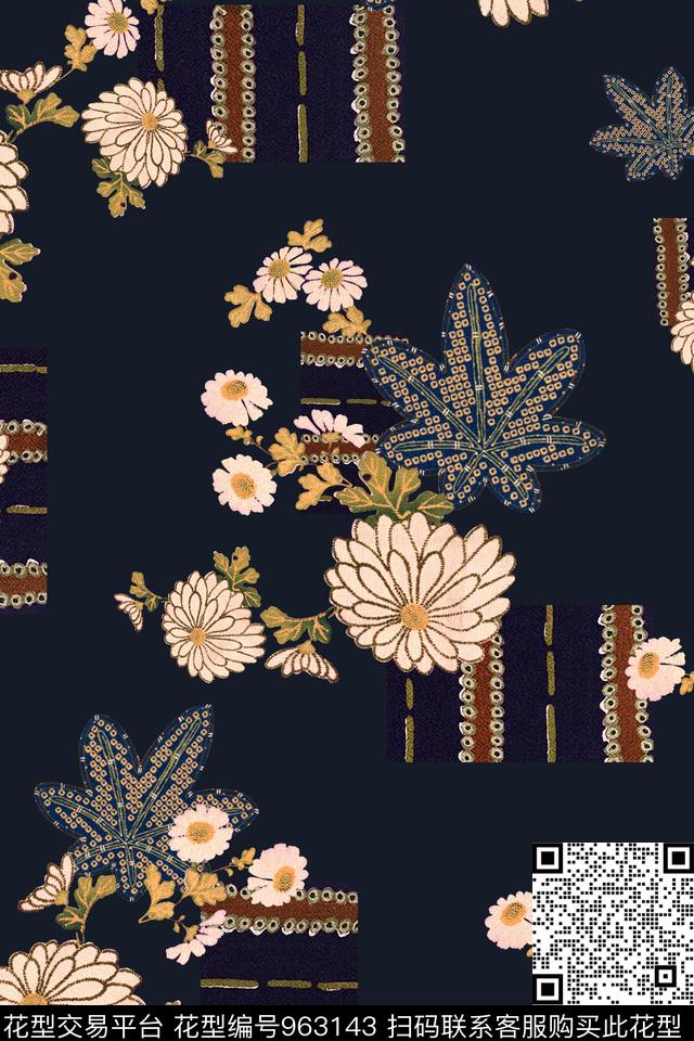 民族风扎染华亿平台混合拼接数码印花华亿平台下载（图片编号: 963143） - 瓦栏（Walan）