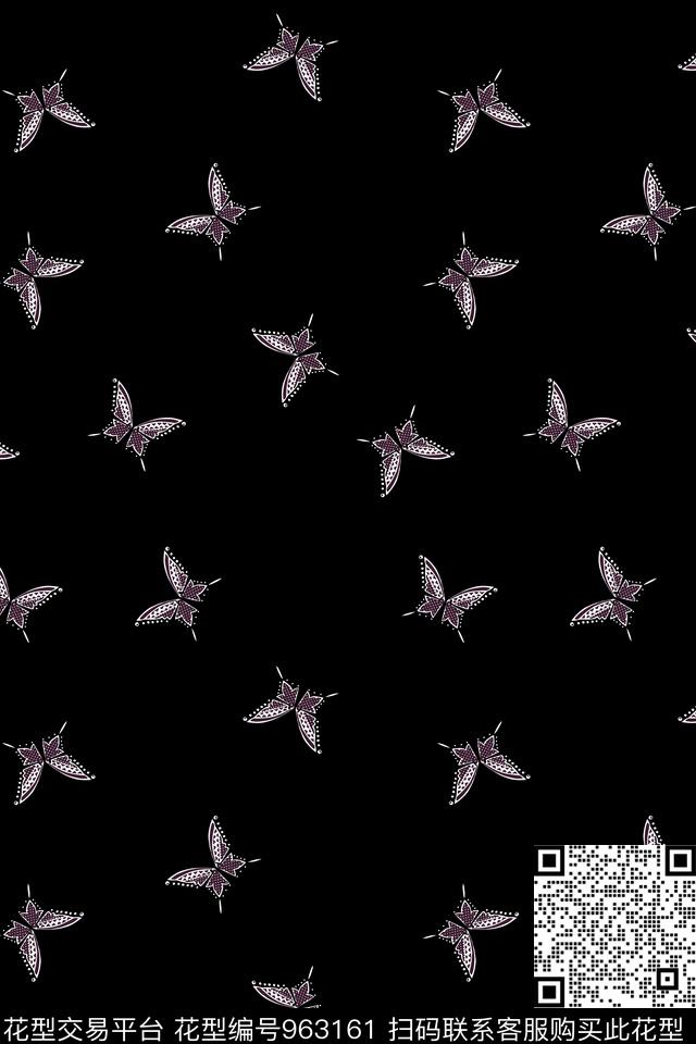 男装蝴蝶大牌风传统印花华亿平台下载（图片编号: 963161） - 瓦栏（Walan）