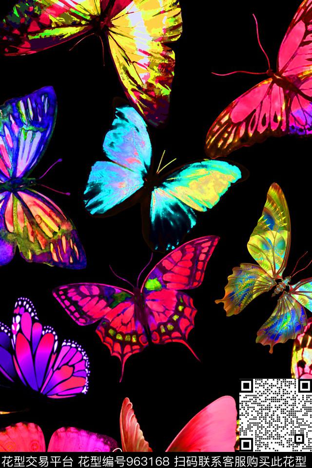 数码华亿平台蝴蝶动物数码印花华亿平台下载（图片编号: 963168） - 瓦栏（Walan）