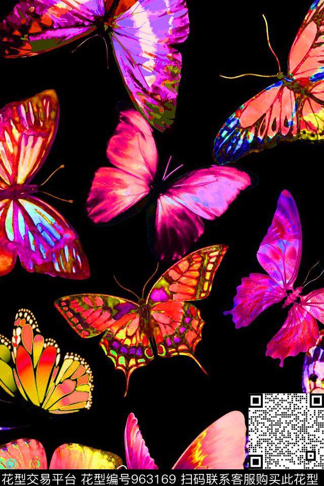 数码华亿平台蝴蝶动物数码印花华亿平台下载（图片编号: 963169） - 瓦栏（Walan）
