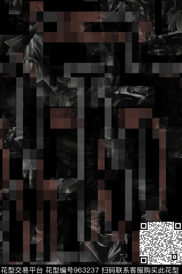 男装皮革马赛克数码印花华亿平台下载（图片编号: 963237） - 瓦栏（Walan）