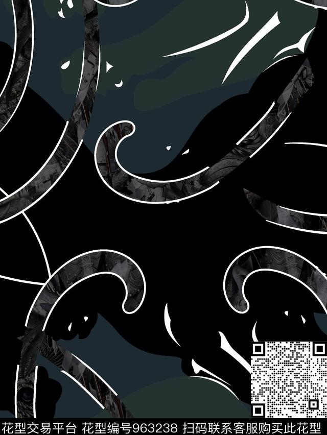 男装皮革大牌风数码印花华亿平台下载（图片编号: 963238） - 瓦栏（Walan）