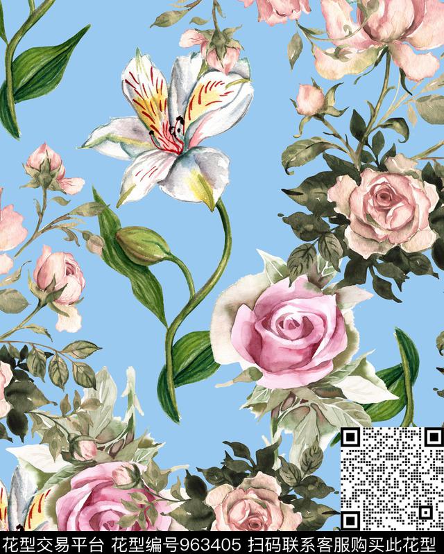 植物数码华亿平台花卉数码印花华亿平台下载（图片编号: 963405） - 瓦栏（Walan）