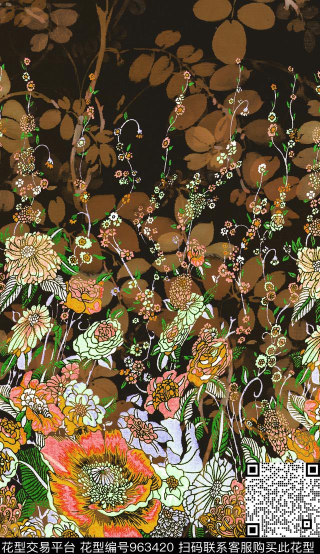 民族风数码华亿平台定位花数码印花华亿平台下载（图片编号: 963420） - 瓦栏（Walan）