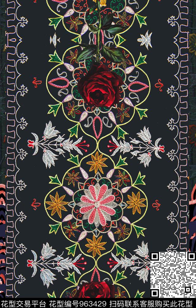 民族风数码华亿平台定位花数码印花华亿平台下载（图片编号: 963429） - 瓦栏（Walan）