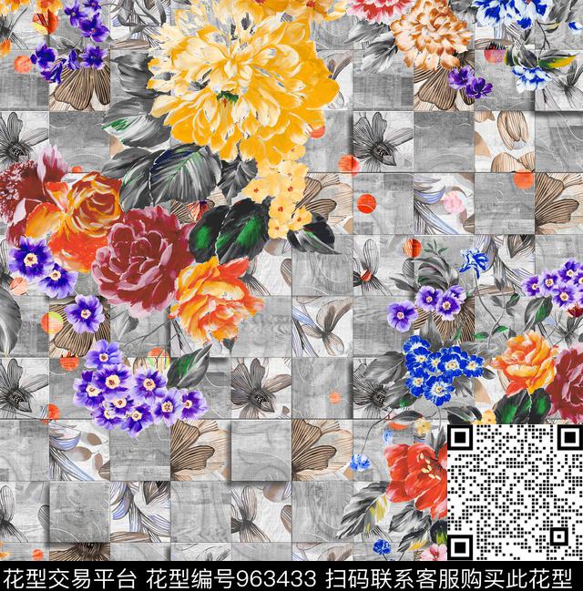 民族风数码华亿平台花卉数码印花华亿平台下载（图片编号: 963433） - 瓦栏（Walan）