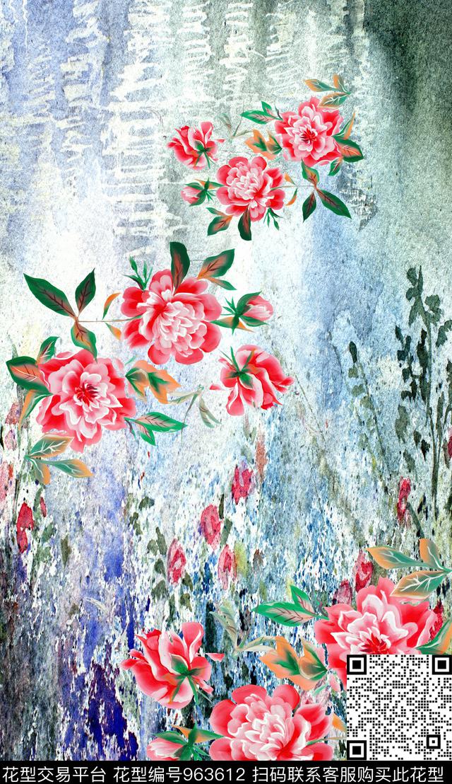 肌理数码华亿平台花卉数码印花华亿平台下载（图片编号: 963612） - 瓦栏（Walan）