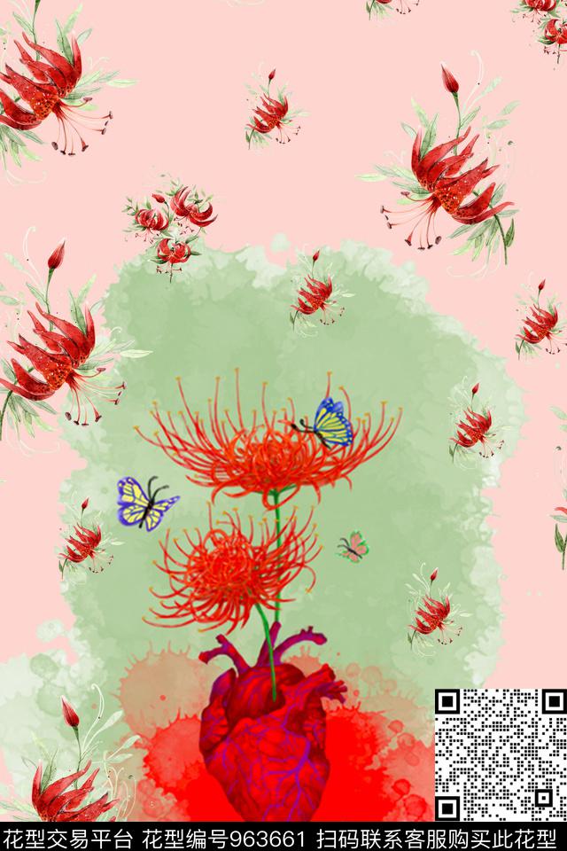 植物鸢尾花富贵花数码印花华亿平台下载（图片编号: 963661） - 瓦栏（Walan）