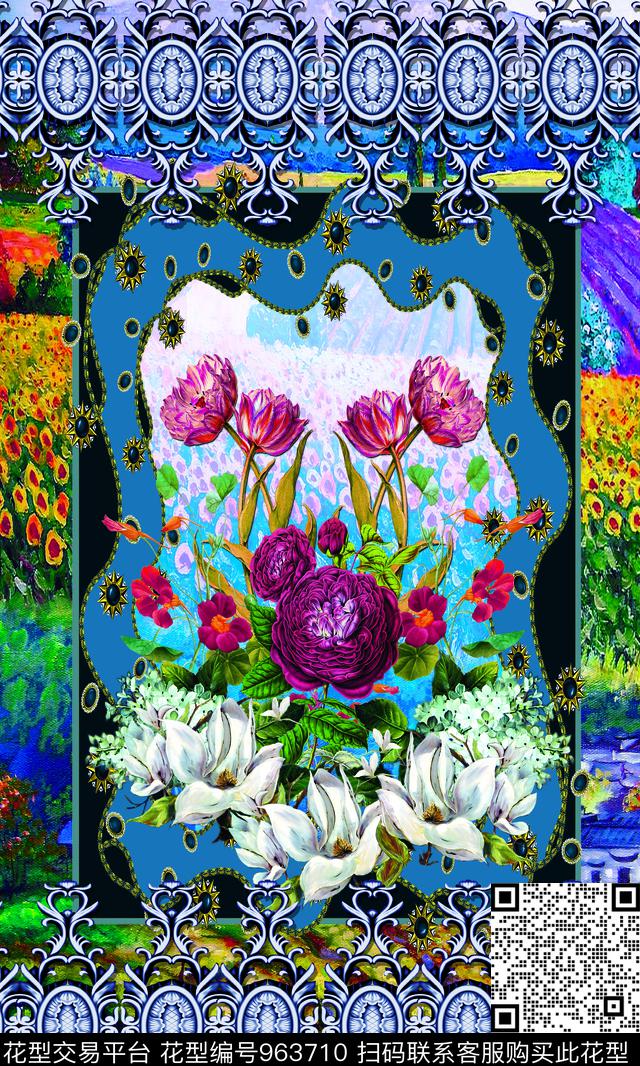 定位花链条珠宝油画华亿平台数码印花华亿平台下载（图片编号: 963710） - 瓦栏（Walan）