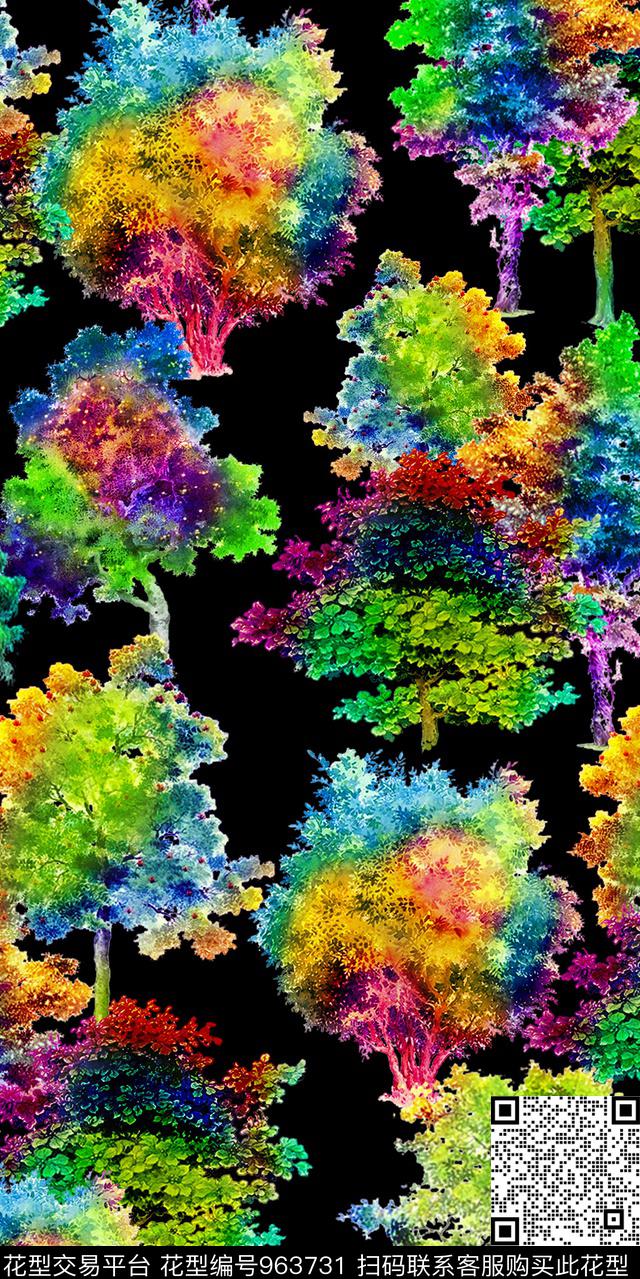 树植物热带华亿平台数码印花华亿平台下载（图片编号: 963731） - 瓦栏（Walan）