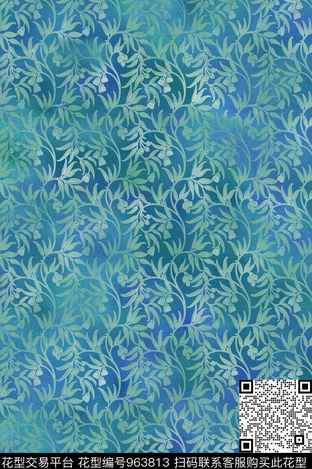 中国风民族风小碎花数码印花华亿平台下载（图片编号: 963813） - 瓦栏（Walan）