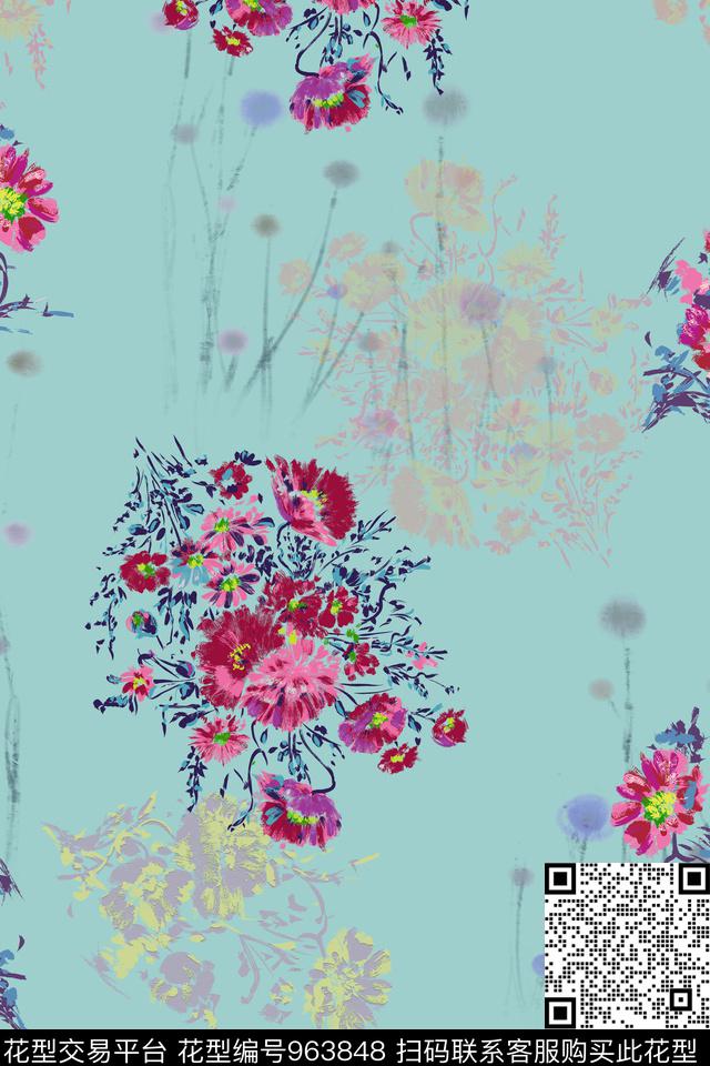 衬衫真丝韩国数码印花华亿平台下载（图片编号: 963848） - 瓦栏（Walan）