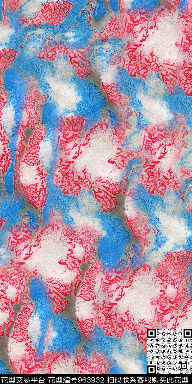 肌理抽象复古数码印花华亿平台下载（图片编号: 963932） - 瓦栏（Walan）
