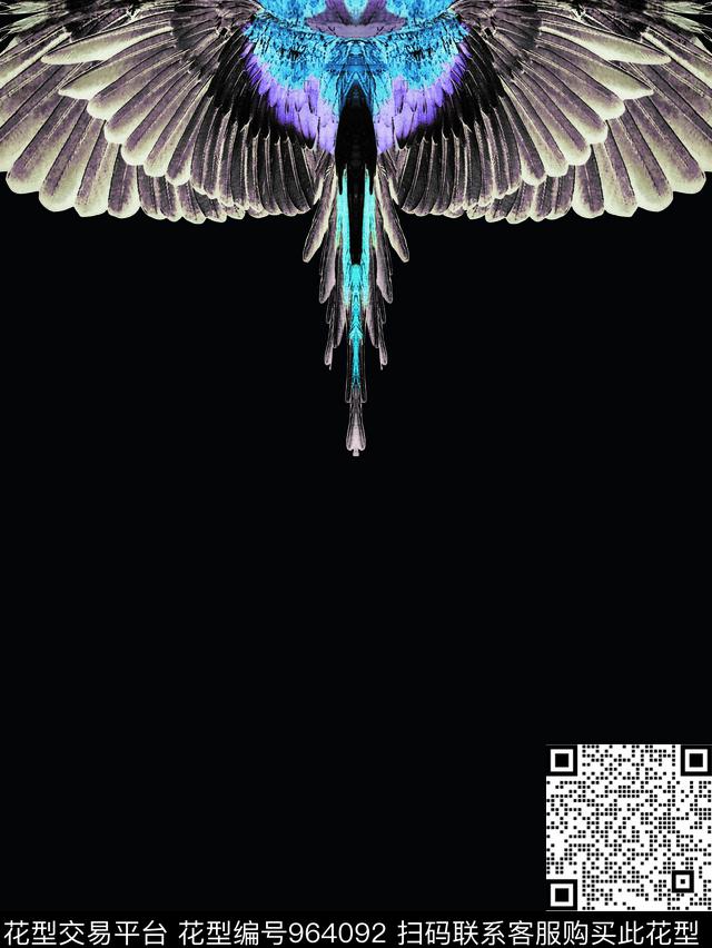 大牌男装鹦鹉动物头数码印花华亿平台下载（图片编号: 964092） - 瓦栏（Walan）