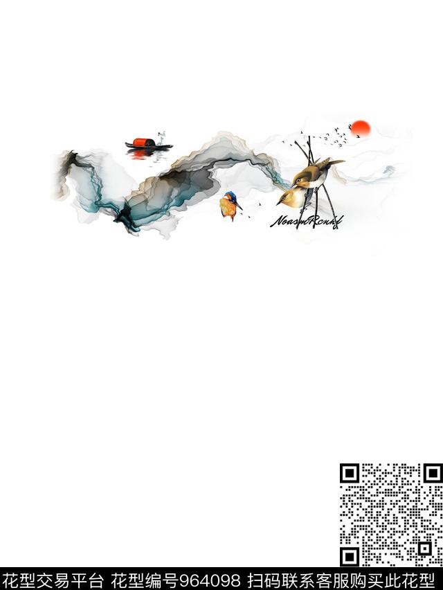 艺术创意鸟数码印花华亿平台下载（图片编号: 964098） - 瓦栏（Walan）