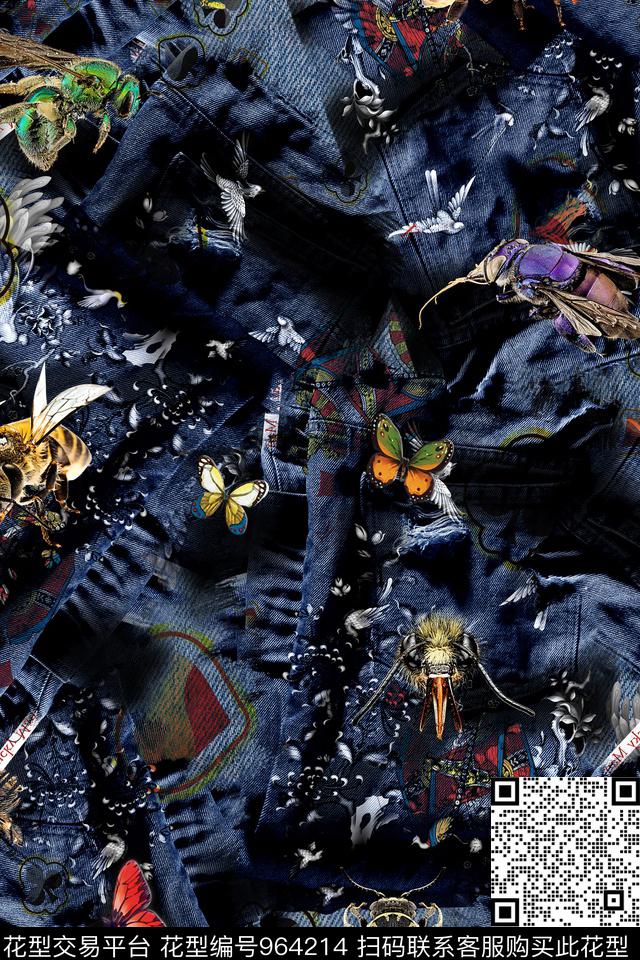 男装蜜蜂DOLCEGABBANA数码印花华亿平台下载（图片编号: 964214） - 瓦栏（Walan）