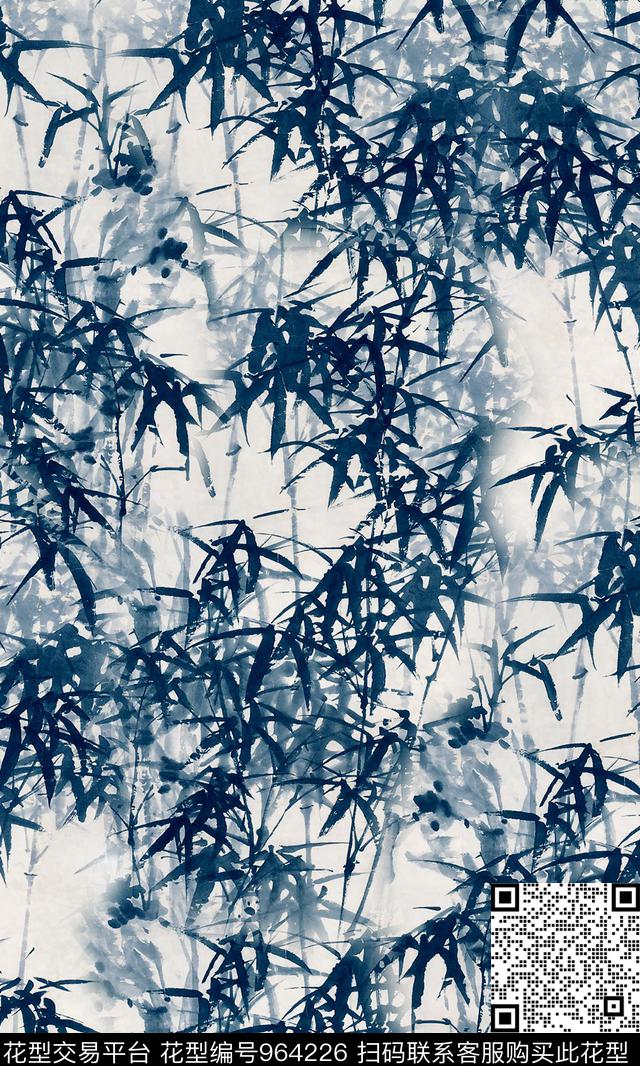 男装满版散花旗袍数码印花华亿平台下载（图片编号: 964226） - 瓦栏（Walan）