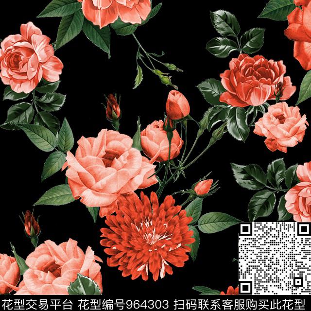 花卉3D立体绿植树叶数码印花华亿平台下载（图片编号: 964303） - 瓦栏（Walan）