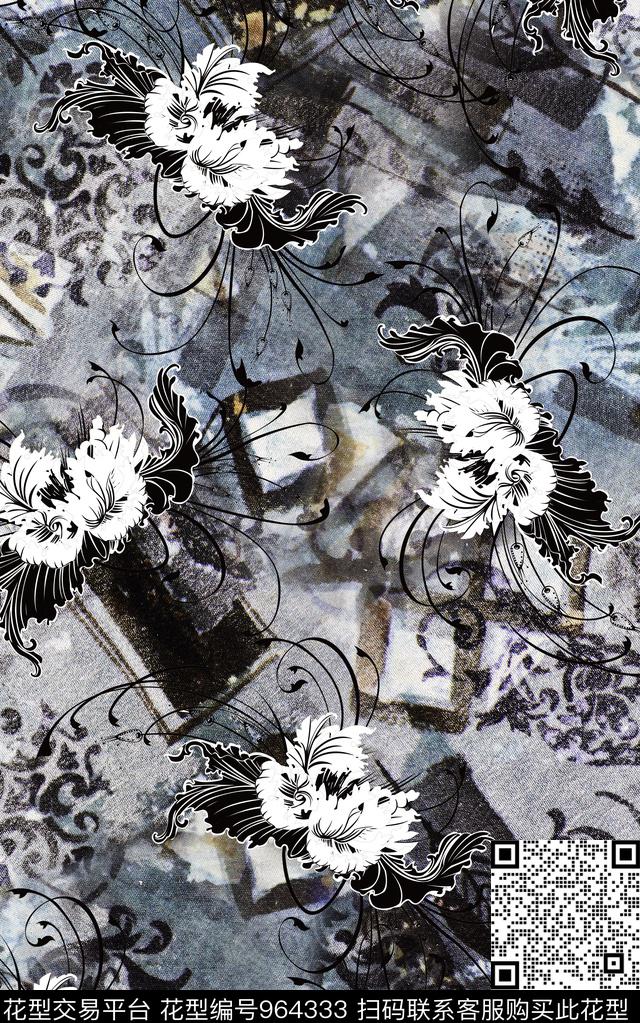 小碎花民族风花卉数码印花华亿平台下载（图片编号: 964333） - 瓦栏（Walan）