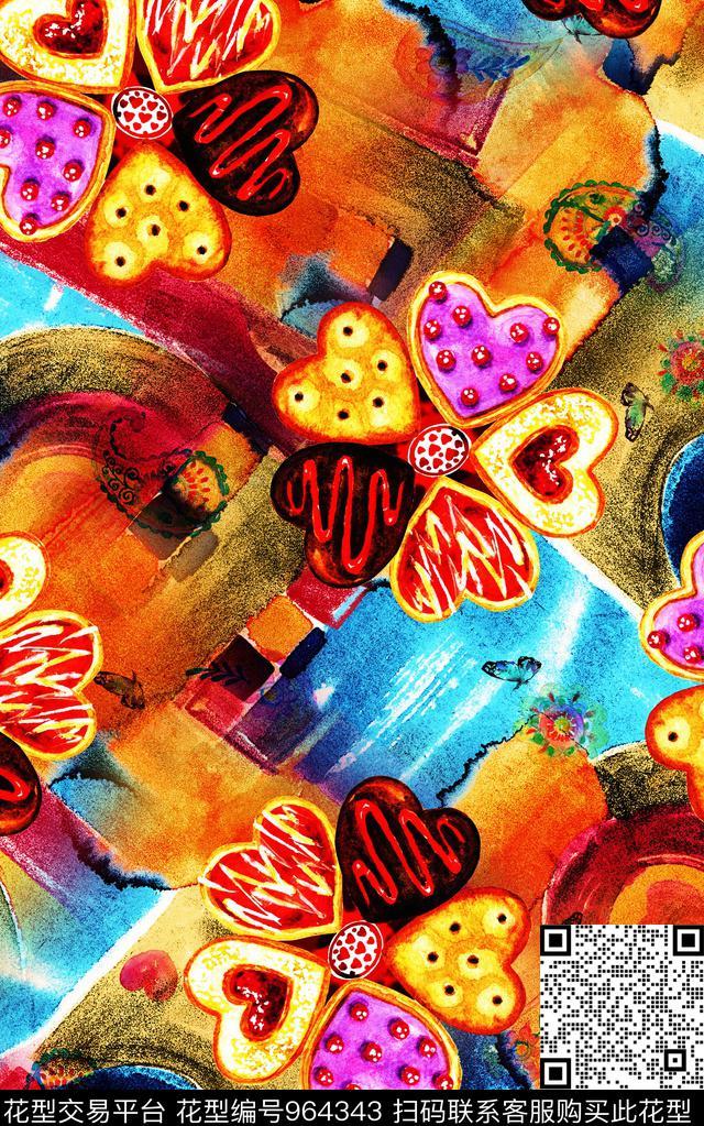 民族风抽象复古数码印花华亿平台下载（图片编号: 964343） - 瓦栏（Walan）