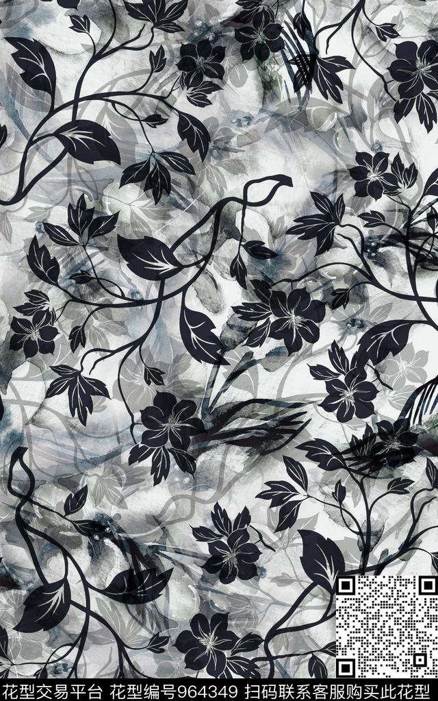 小碎花民族风花卉数码印花华亿平台下载（图片编号: 964349） - 瓦栏（Walan）