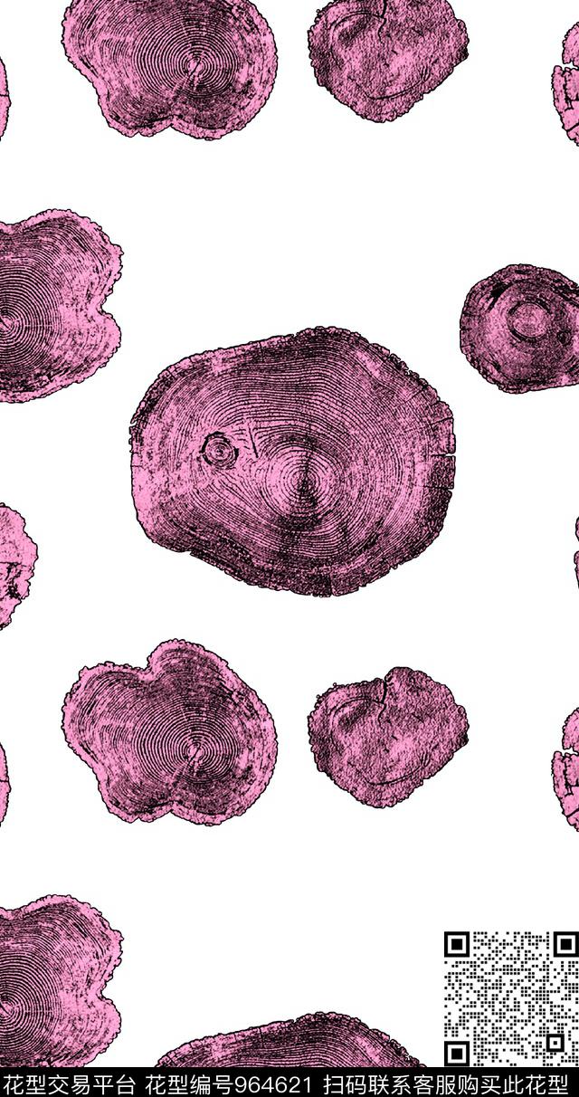 木纹树轮皮草数码印花华亿平台下载（图片编号: 964621） - 瓦栏（Walan）