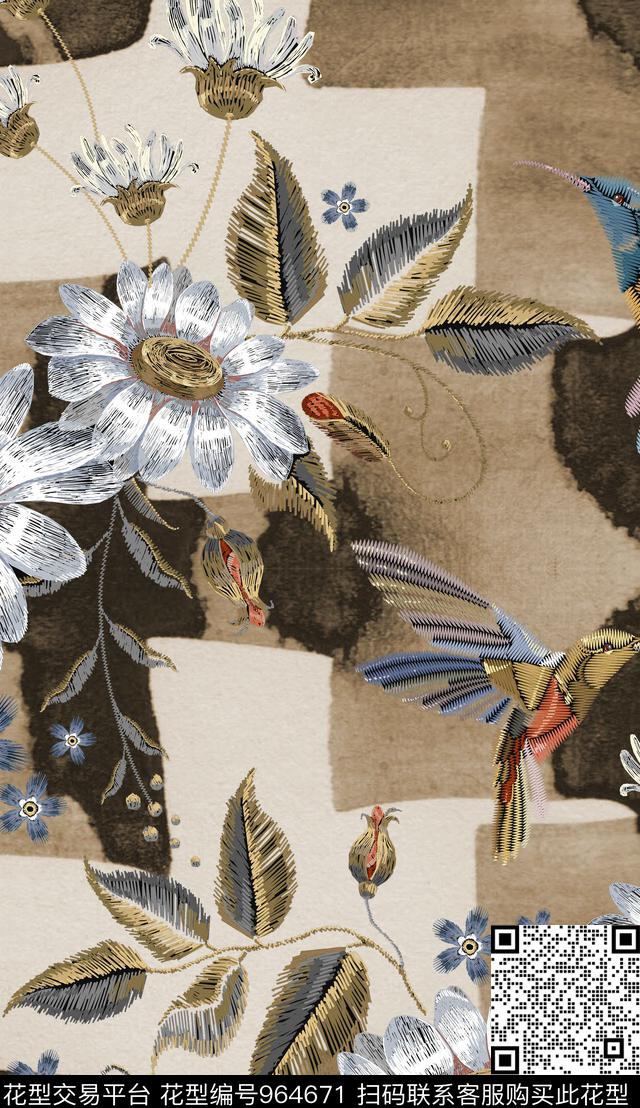 民族风数码华亿平台定位花数码印花华亿平台下载（图片编号: 964671） - 瓦栏（Walan）