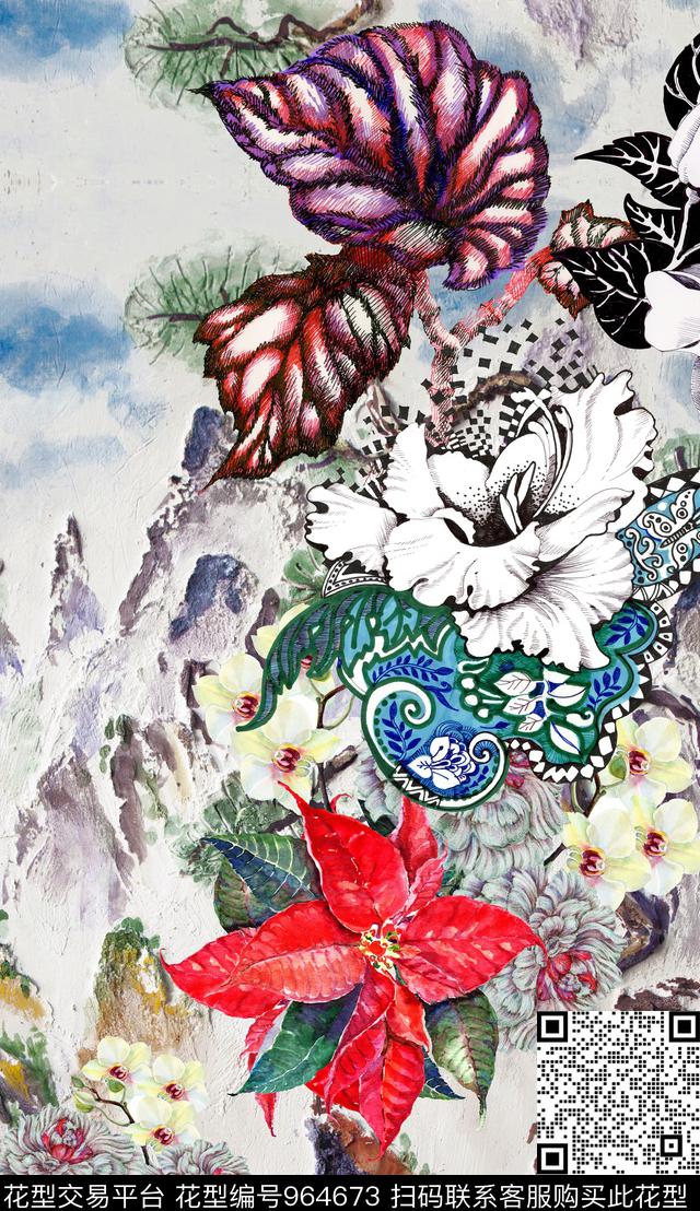 民族风数码华亿平台定位花数码印花华亿平台下载（图片编号: 964673） - 瓦栏（Walan）