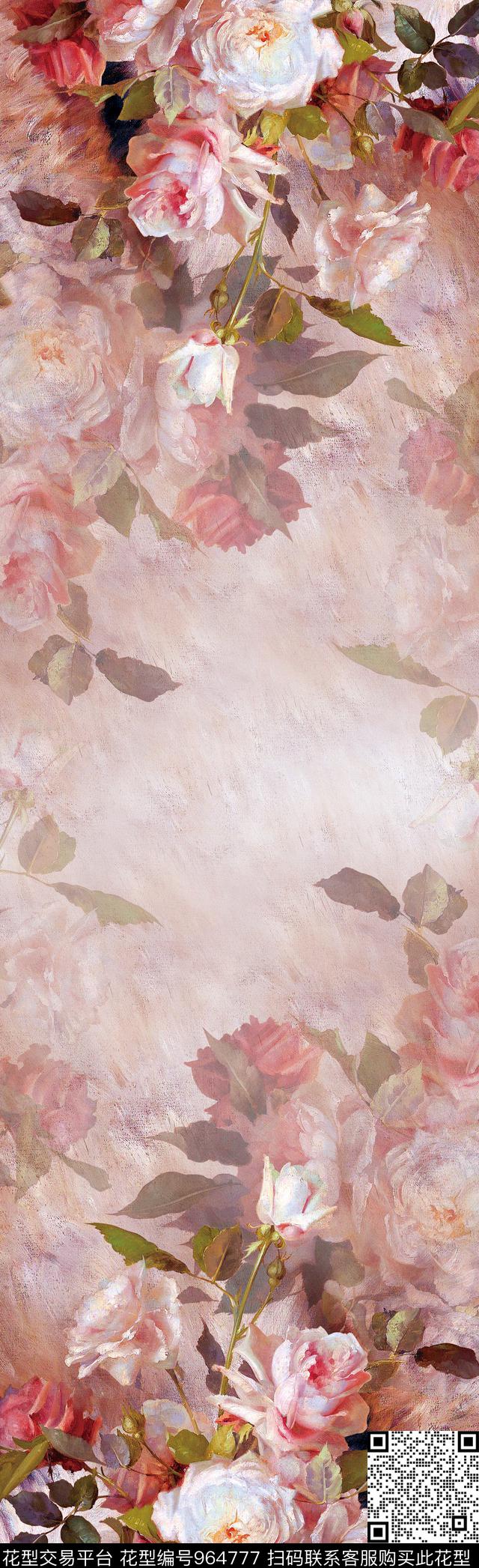 围巾数码华亿平台花卉数码印花华亿平台下载（图片编号: 964777） - 瓦栏（Walan）