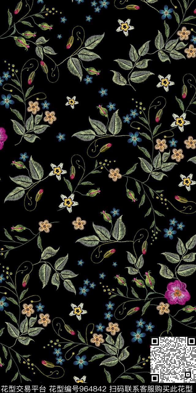 3D立体数码华亿平台花卉数码印花华亿平台下载（图片编号: 964842） - 瓦栏（Walan）