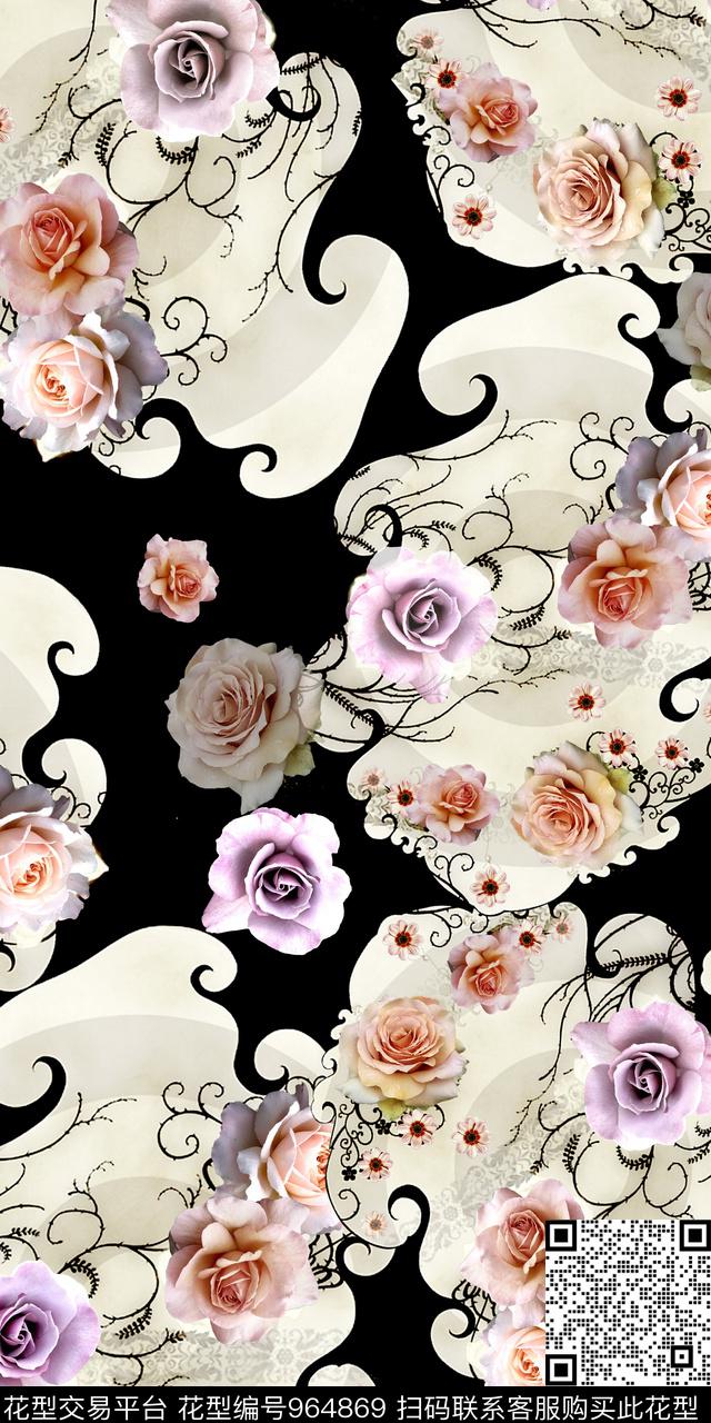 3D立体数码华亿平台花卉数码印花华亿平台下载（图片编号: 964869） - 瓦栏（Walan）