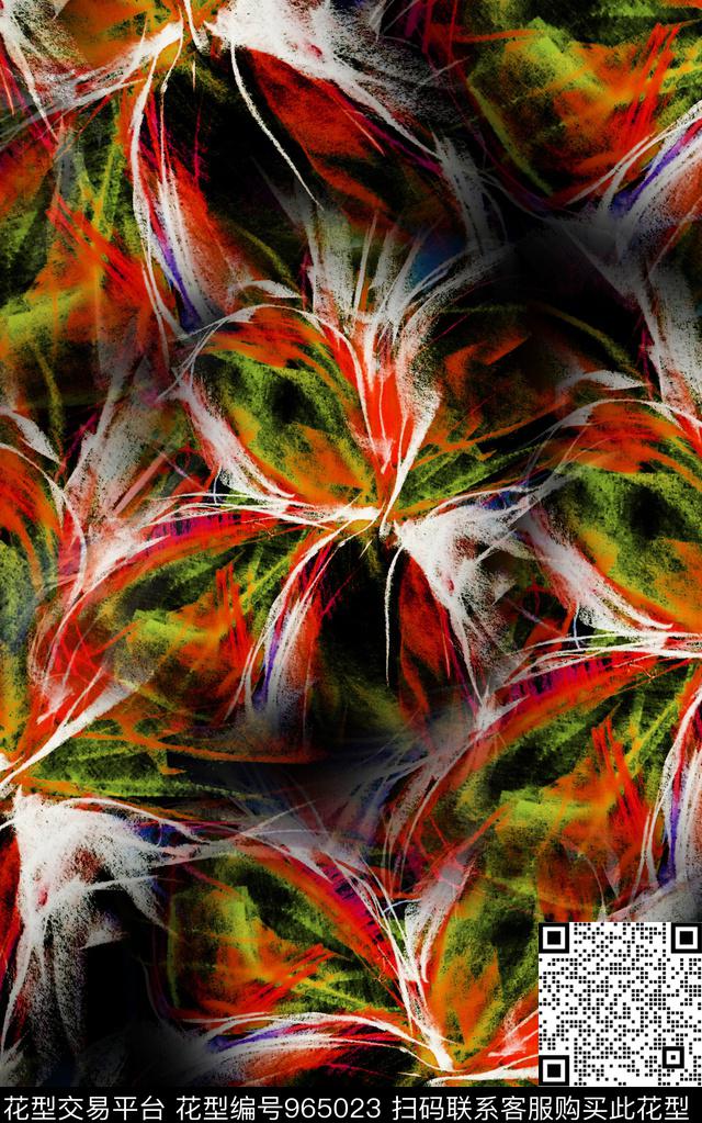 肌理抽象复古数码印花华亿平台下载（图片编号: 965023） - 瓦栏（Walan）