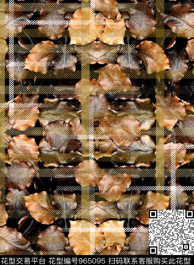 秋冬华亿平台格子抽象数码印花华亿平台下载（图片编号: 965095） - 瓦栏（Walan）