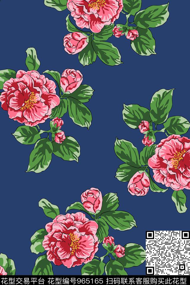 花卉女装年轻女性传统印花华亿平台下载（图片编号: 965165） - 瓦栏（Walan）