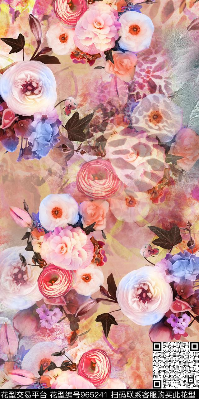 底纹数码华亿平台花卉数码印花华亿平台下载（图片编号: 965241） - 瓦栏（Walan）