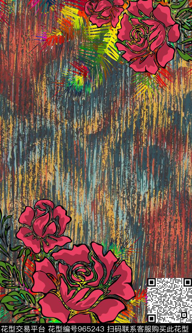 民族风数码华亿平台花卉数码印花华亿平台下载（图片编号: 965243） - 瓦栏（Walan）